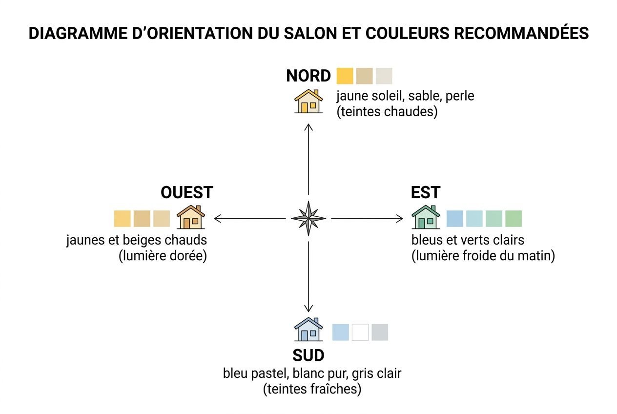 Guide des couleurs par orientation du salon