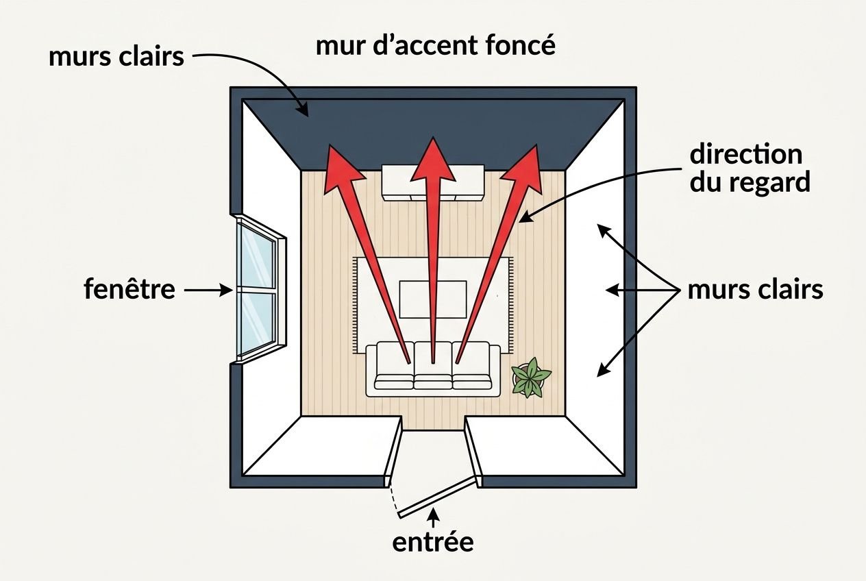 Positionnement optimal du mur foncé